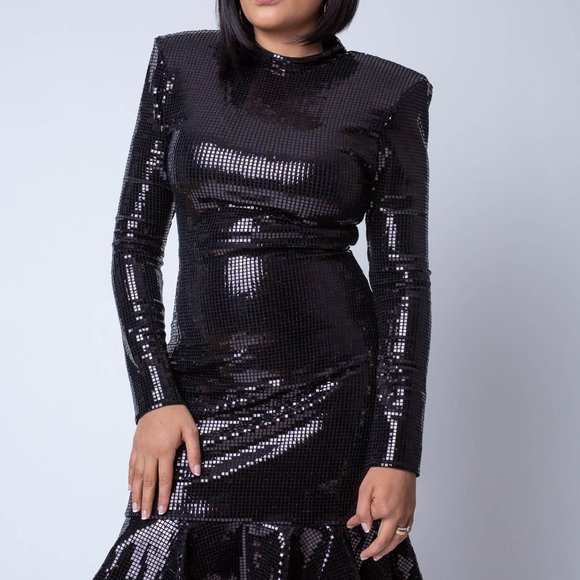 Black Short Dress with Choker - Picture 10 of 16